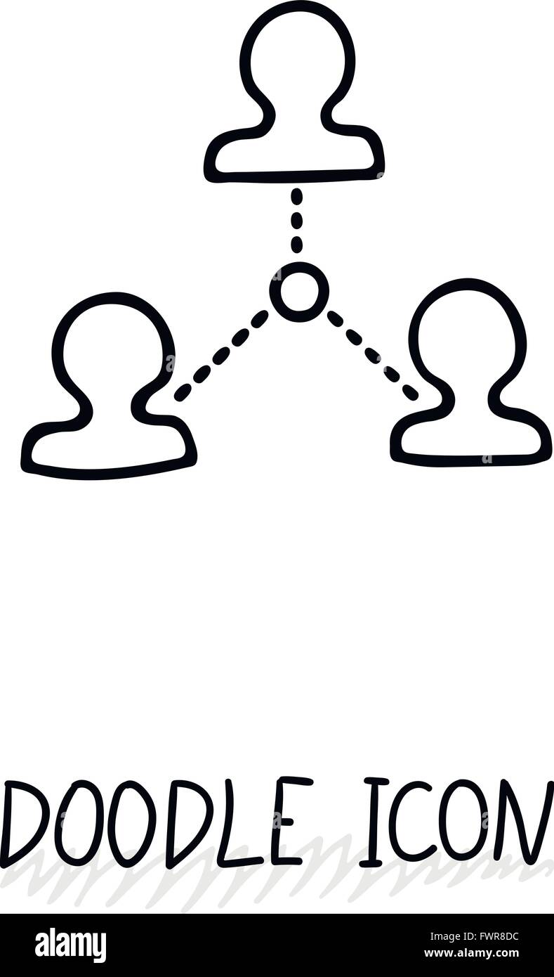 Doodle Icona di connessione. Vettore il concetto di comunicazione. Sociale. Illustrazione Vettoriale