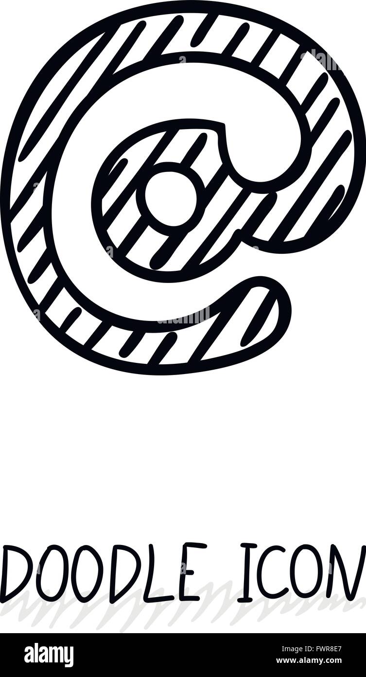 Vector Doodle E-Mail simbolo. Disegnato a mano elemento di design. Illustrazione Vettoriale