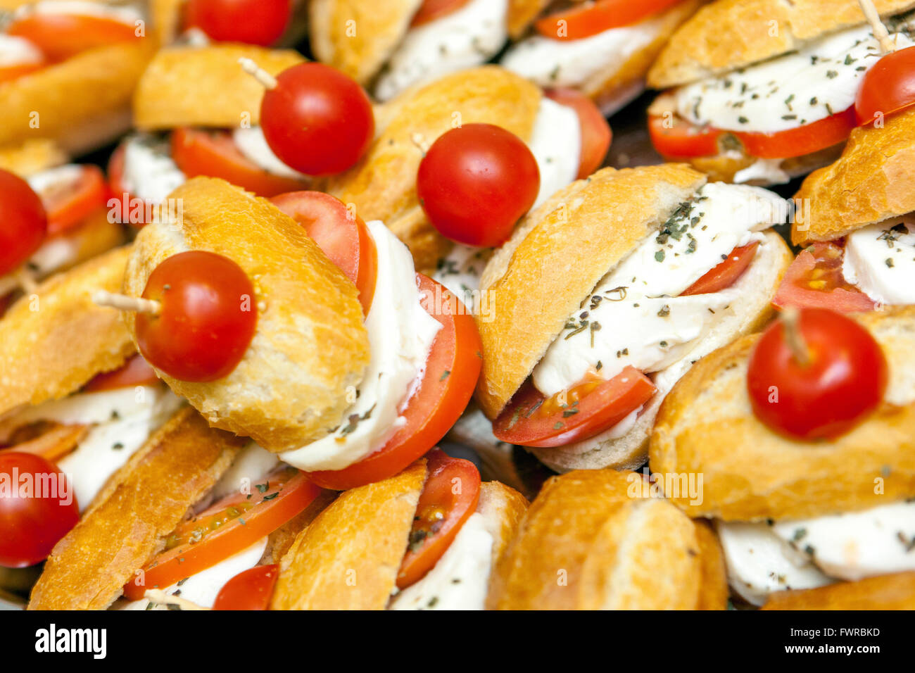 Panini sandwich pomodoro e formaggio Foto Stock