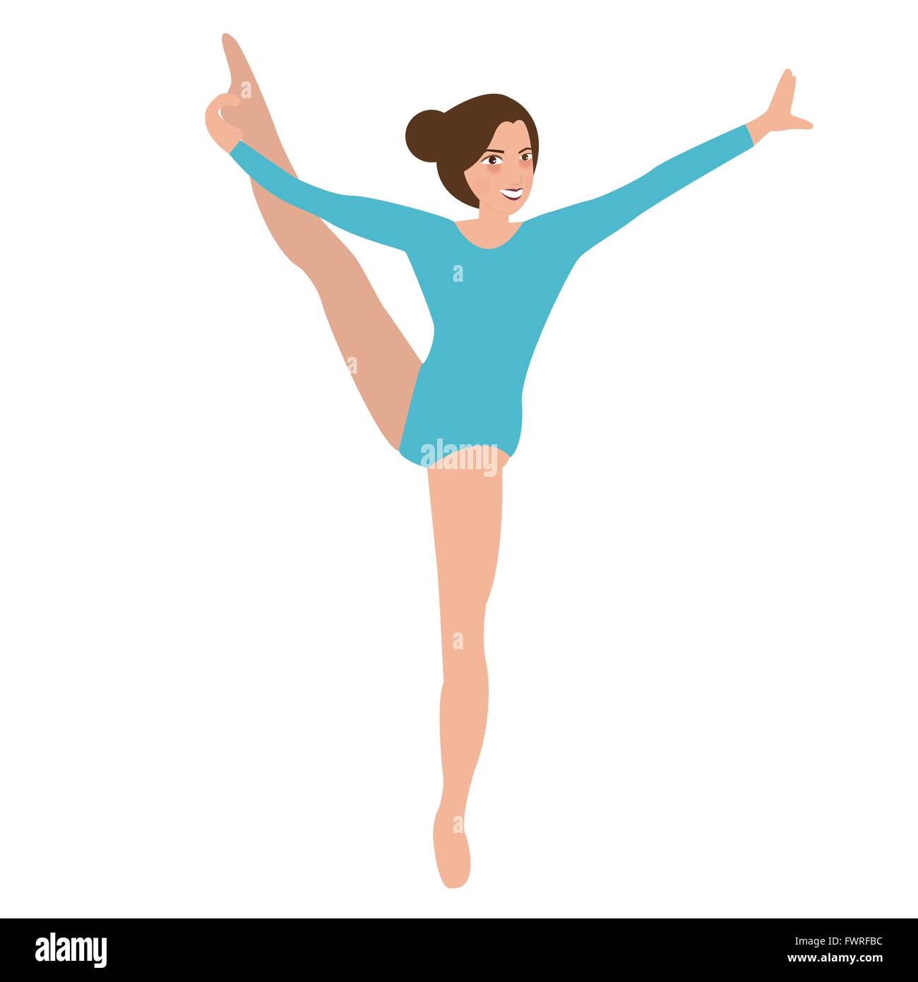 Donna ragazza ginnastica femminile spostare la posizione delle prestazioni sportive pongono acrobat Illustrazione Vettoriale