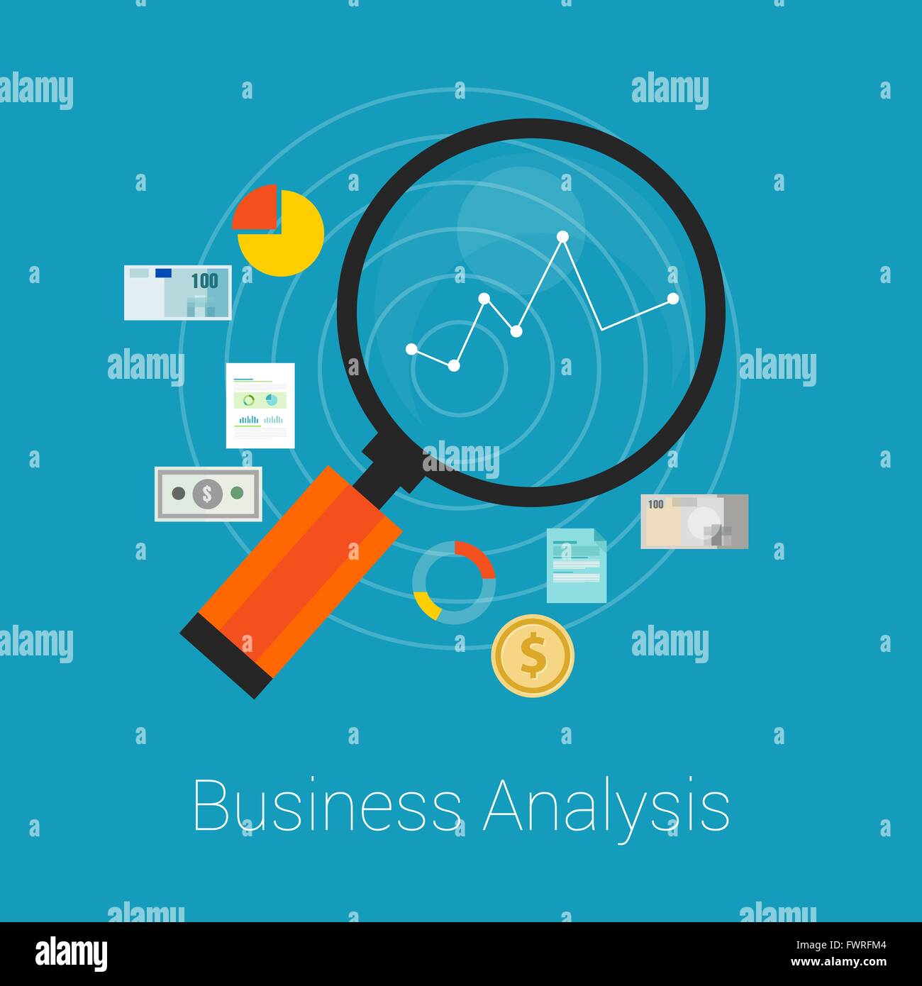 Analisi della finanza aziendale Illustrazione Vettoriale