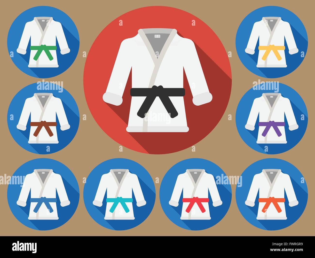 Il Karate suit flat Illustrazione Vettoriale