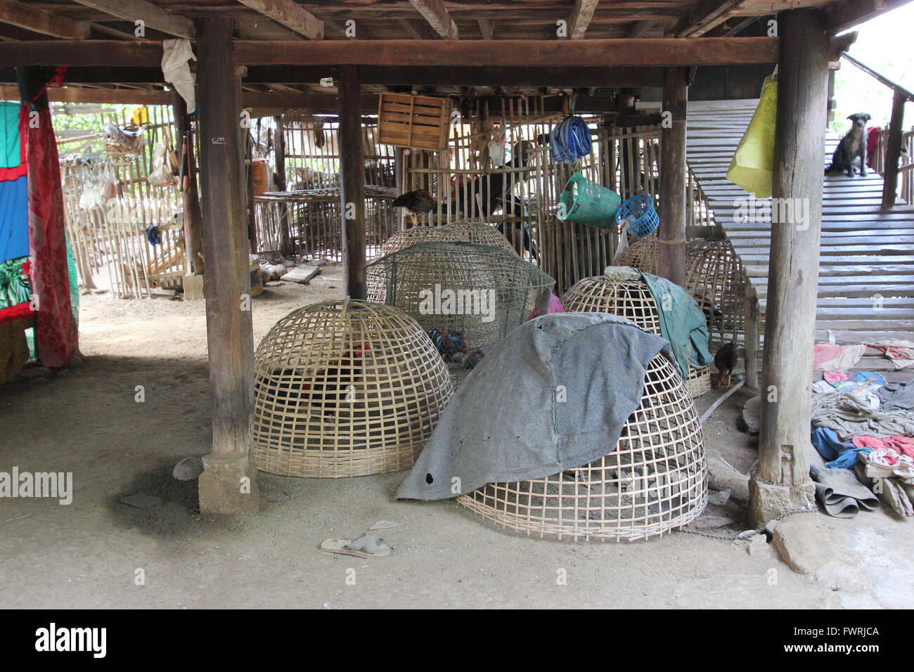 Una casa tradizionale thailandese, Chiang Mai, Thailandia Foto Stock