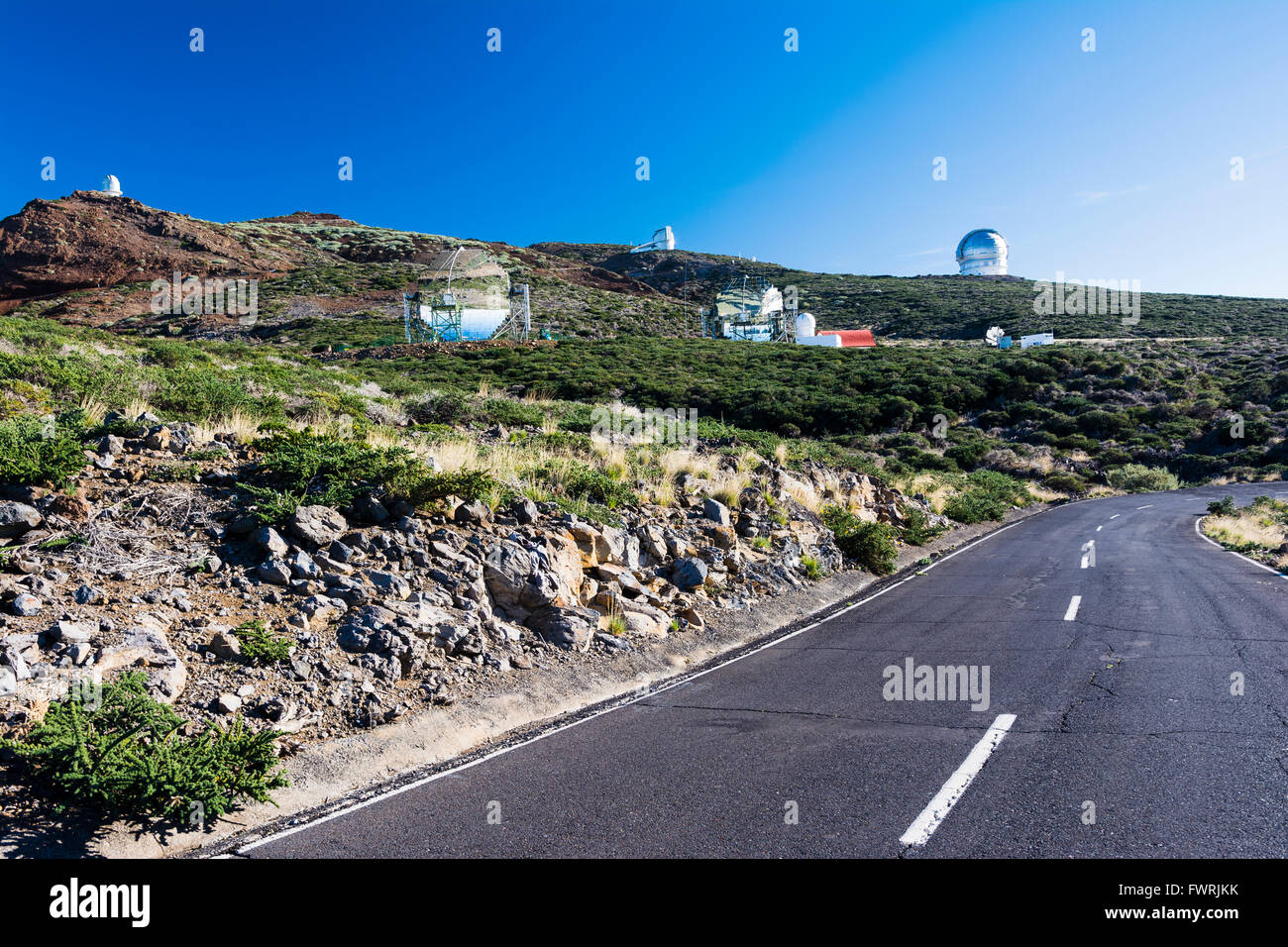 Roque de los Muchachos Observatory è un osservatorio astronomico. Garafia, La Palma, Tenerife, Isole Canarie, Spagna Foto Stock