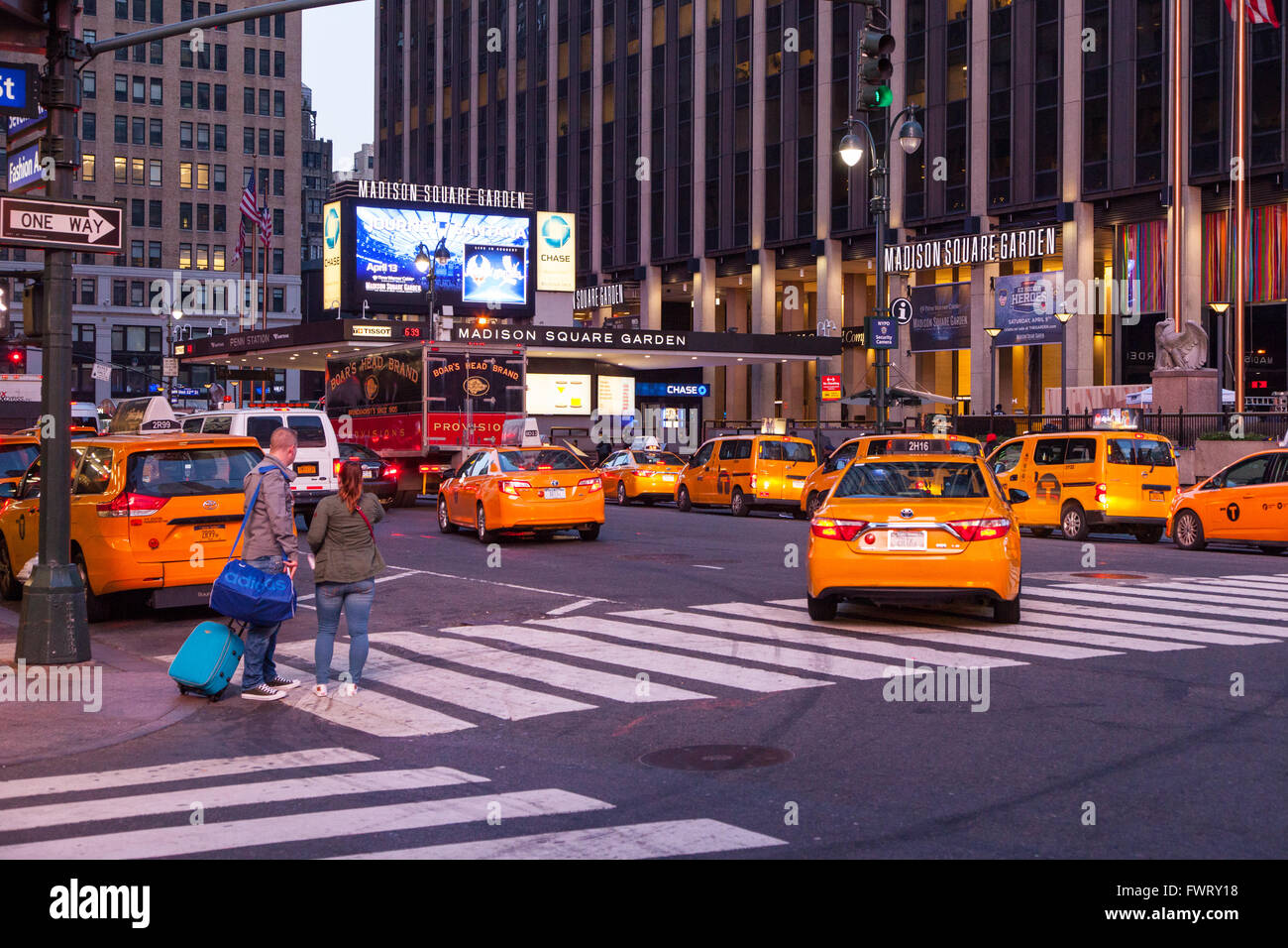 Madison Square Garden Settima Avenue , New York City , Stati Uniti d'America. Foto Stock
