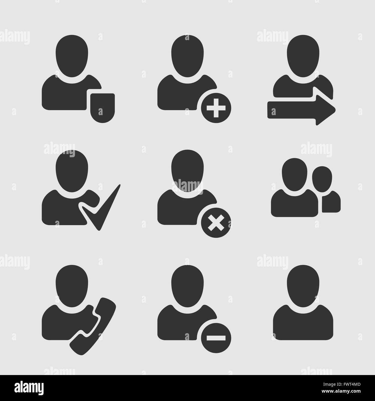 Set di simboli vettoriali utente Illustrazione Vettoriale