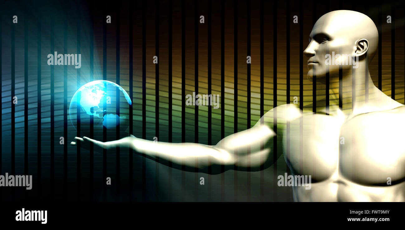 Mondo della tecnologia di rete come sfondo di un Concetto di accesso Foto Stock