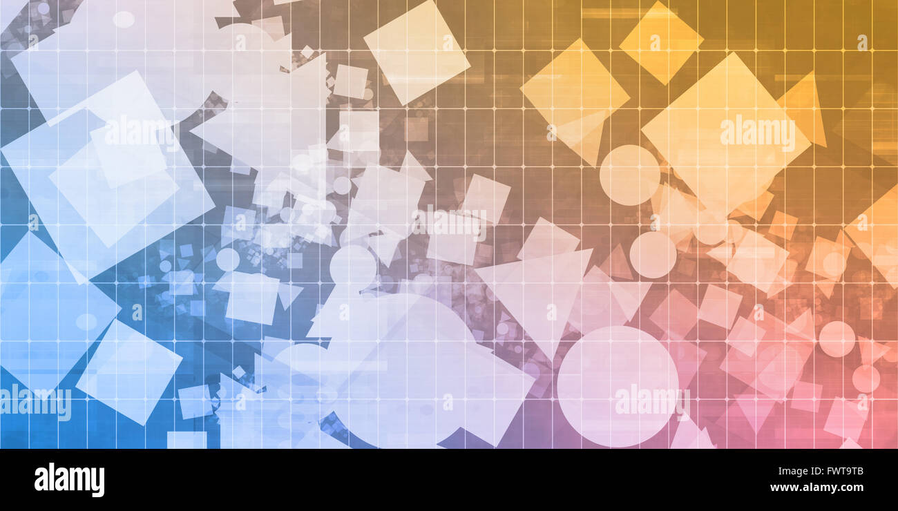 Web Design sfondo con forme di base come concetto Foto Stock