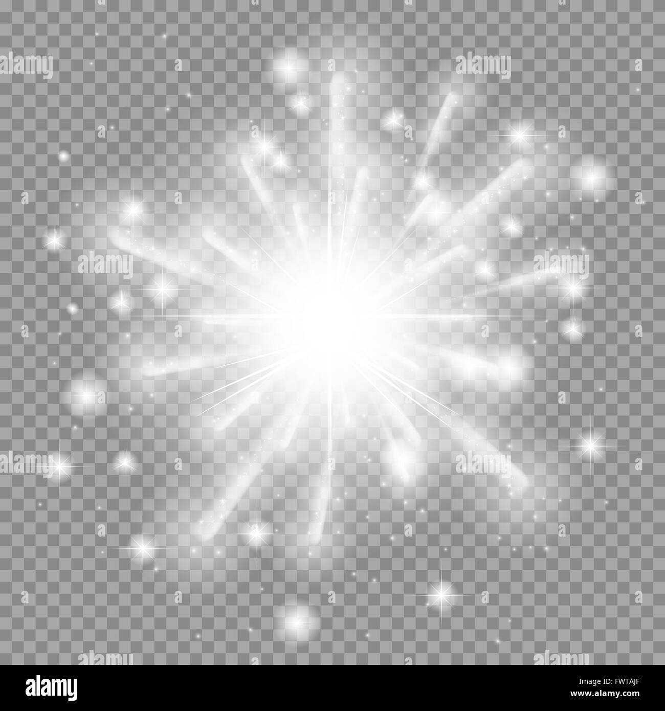 Star Burst con bagliori. illustrazione su Trasparente Ba Foto Stock