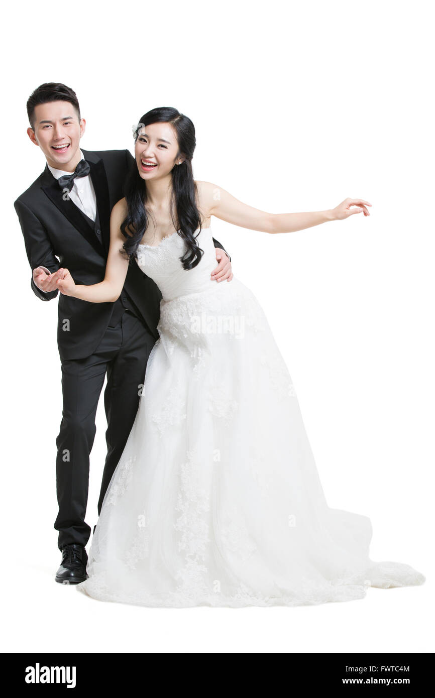 Felice sposa e lo sposo Foto Stock