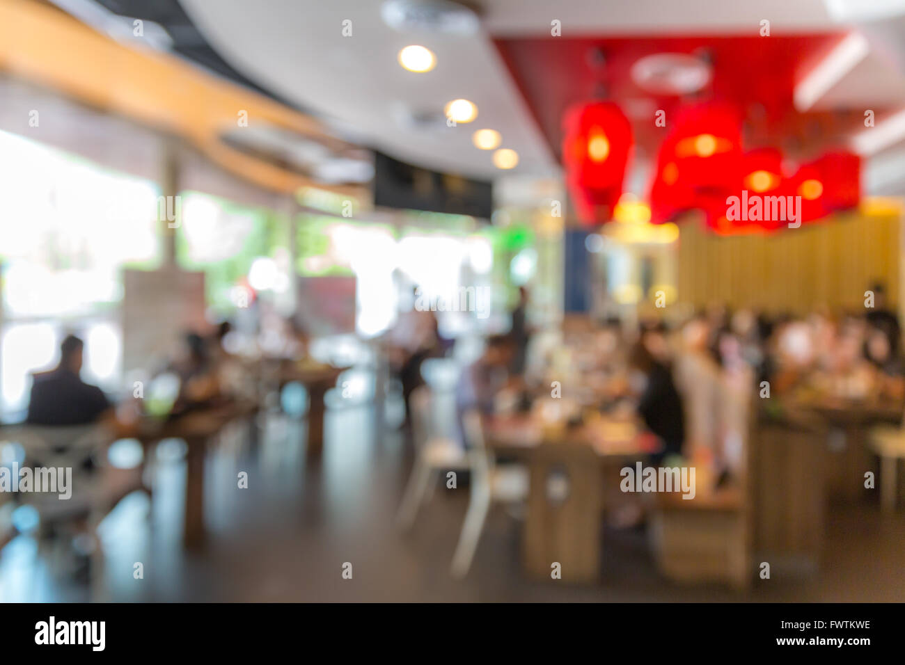 Abstrast sfondo sfocato : ristorante cafe con sfocatura bokeh di fondo Foto Stock