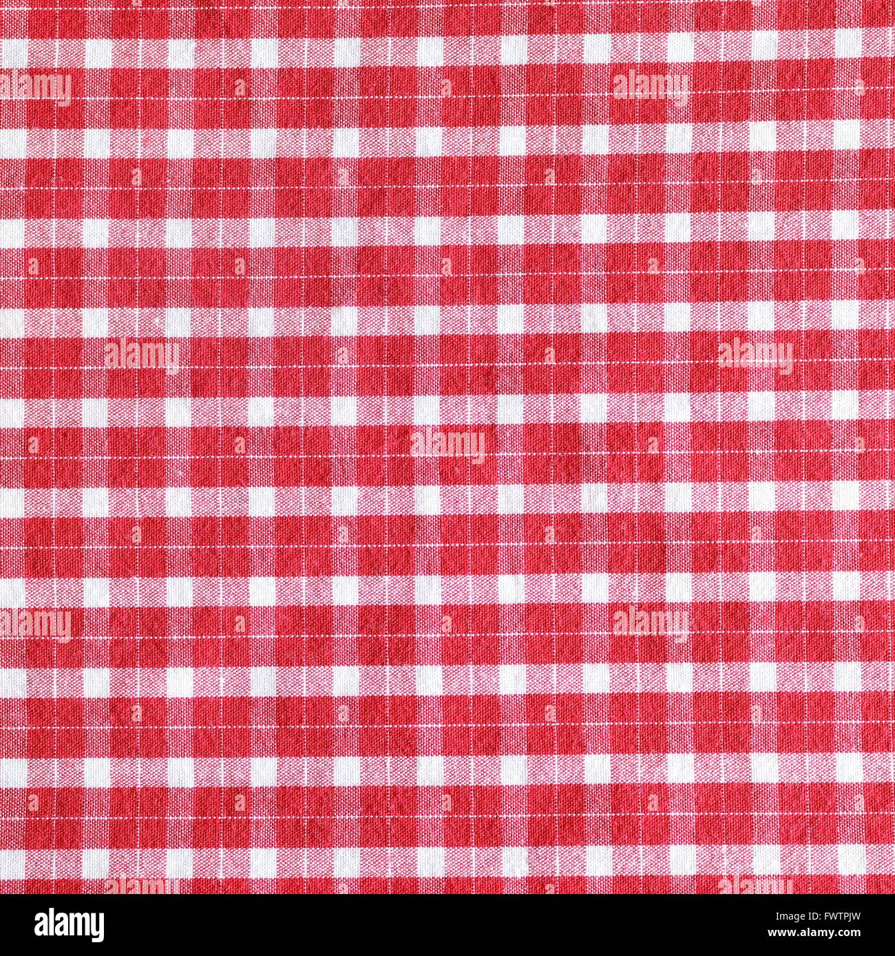 Il bianco e il rosso Gingham Disegno per tovaglia Foto Stock