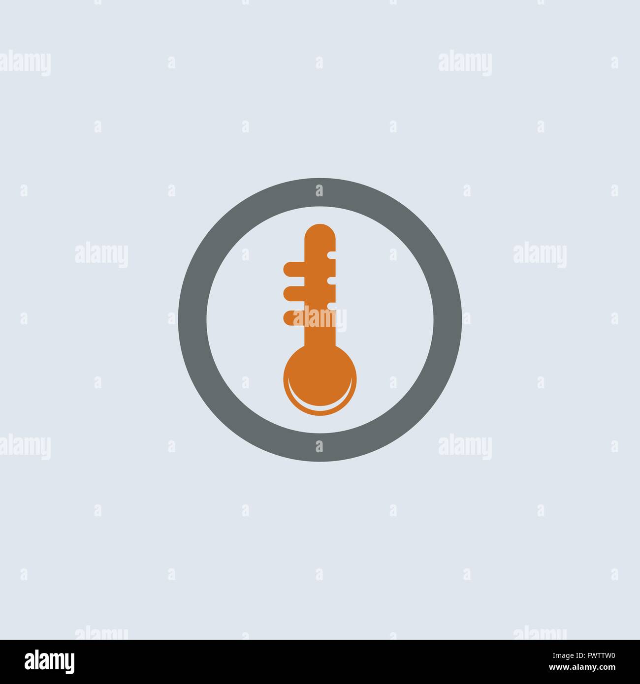 Grigio-arancio vetro termometro ad alcool round icona web Illustrazione Vettoriale