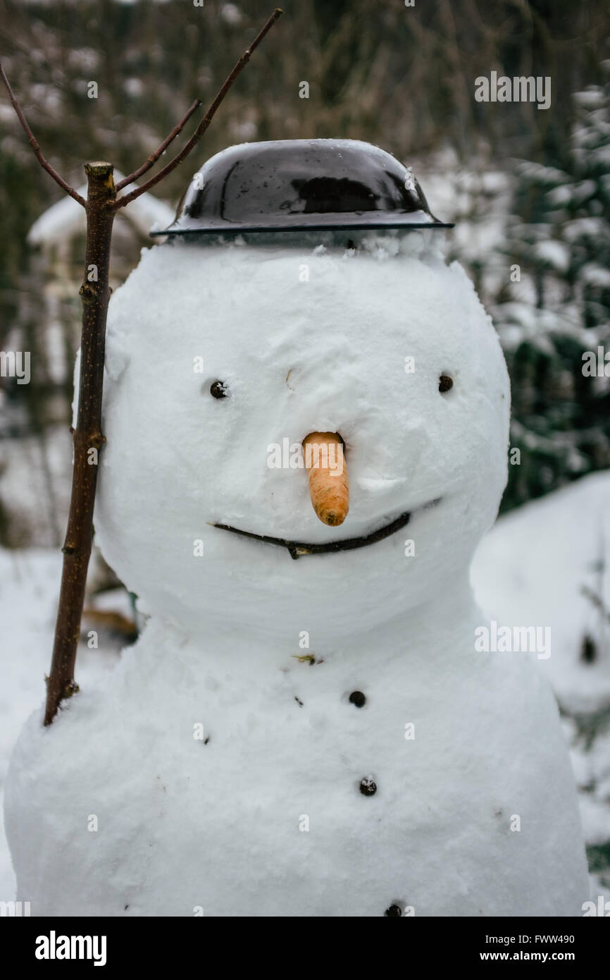 Pupazzo di neve felice Foto Stock