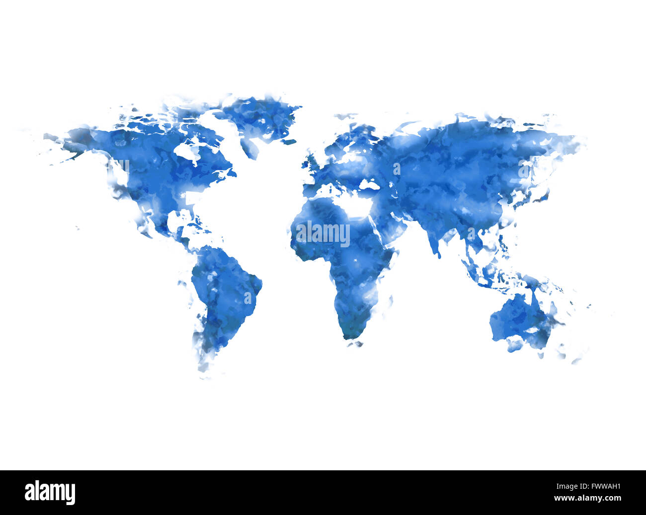 Blu dipinto astratto del mondo Foto Stock