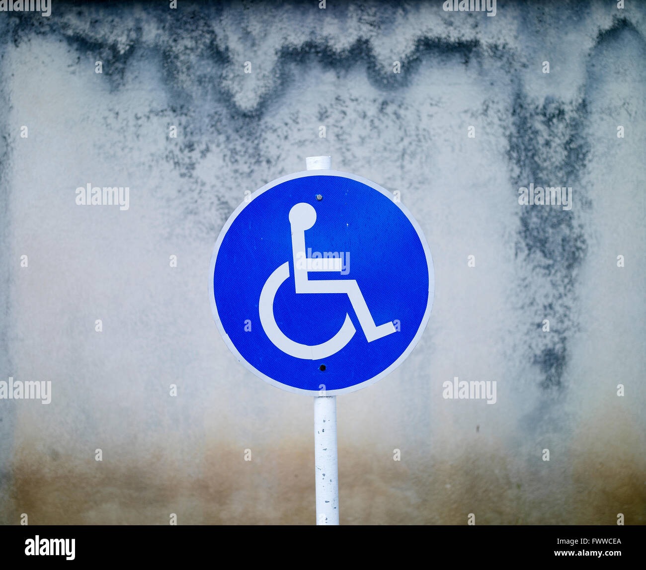 Parcheggio disabili segno Foto Stock