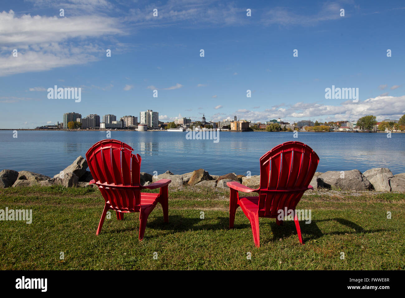 Lo skyline presso la città di Kingston, Ont., su 11 ott. 2014 visto dal RMC. Foto Stock