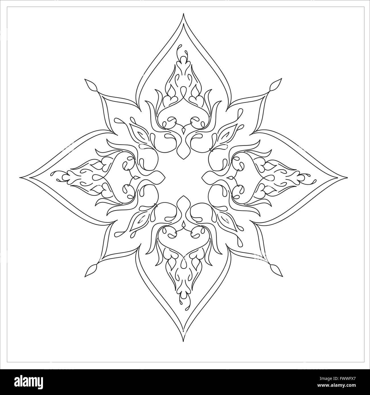 Piastrella ottomano Arte Islamica con elementi quadrati Illustrazione Vettoriale