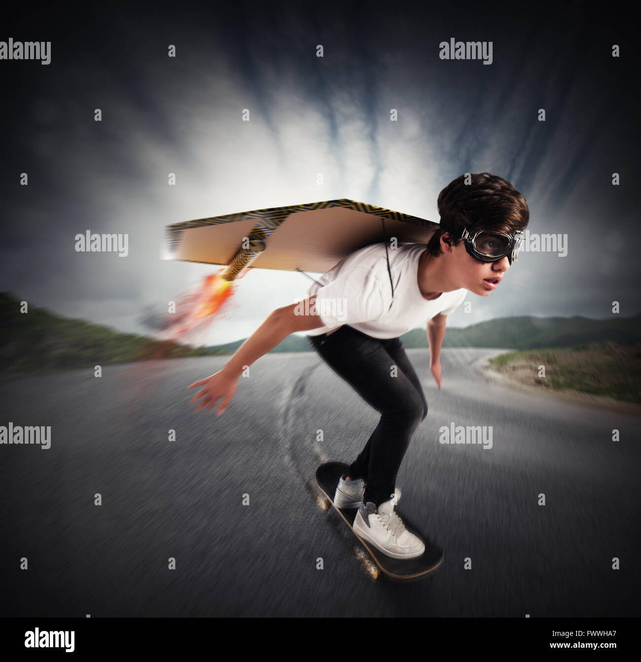 Rapidamente skate Foto Stock