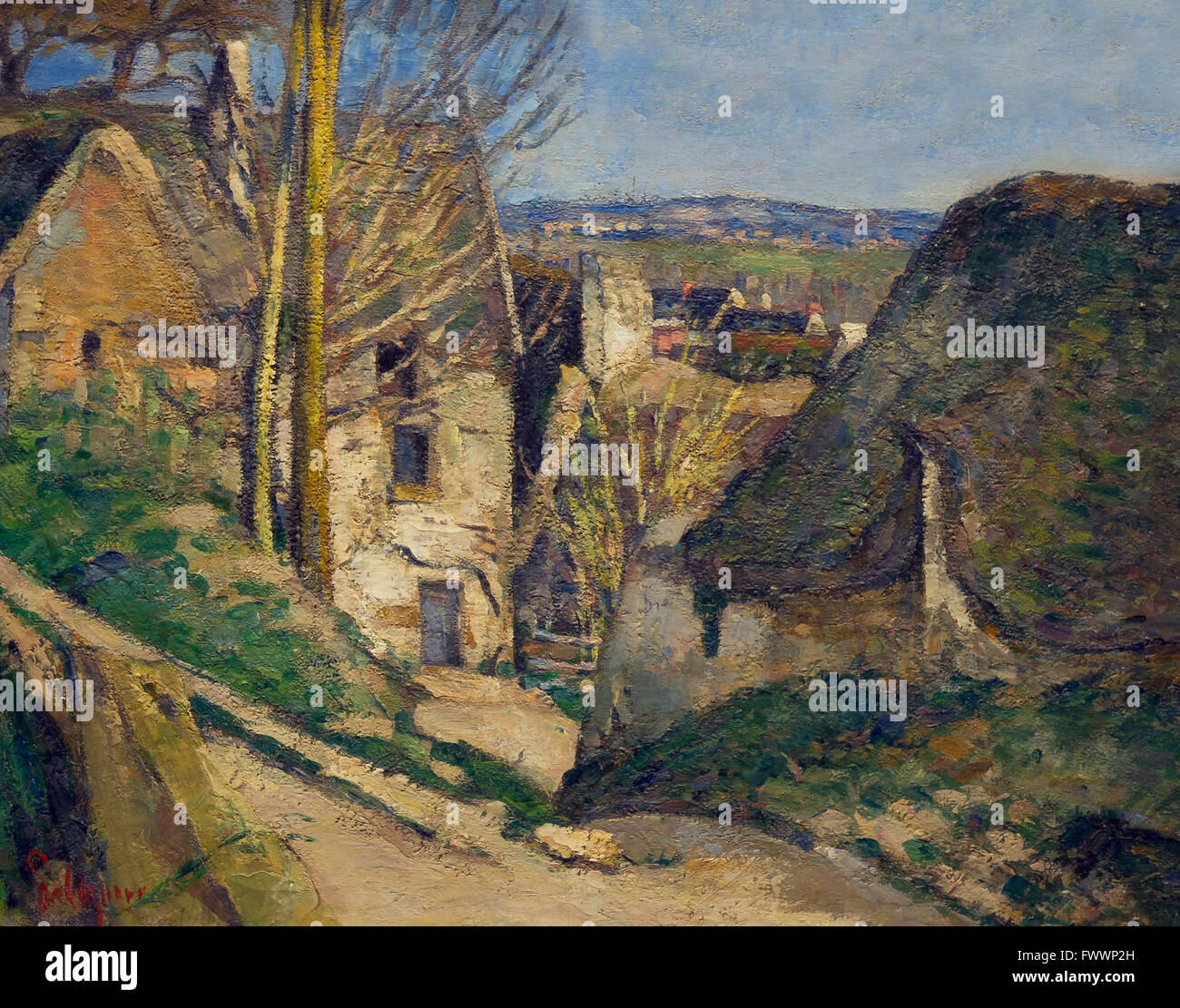 L'impiccato nella casa dell'uomo, La Maison du pendu, Auvers-sur-Oise, di Paul Cezanne,1873, il Musee D'ORSAY Parigi Francia Europa Foto Stock