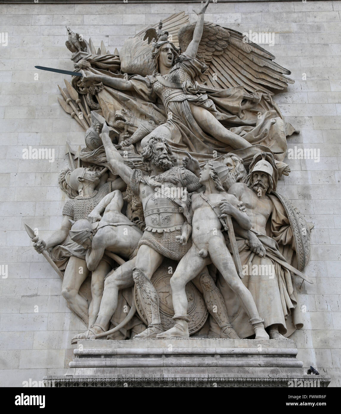 Le partono de 1792 o La Marseillaise da Francois Rude (1784-1855). Arco di Trionfo. Parigi. La Francia. Foto Stock