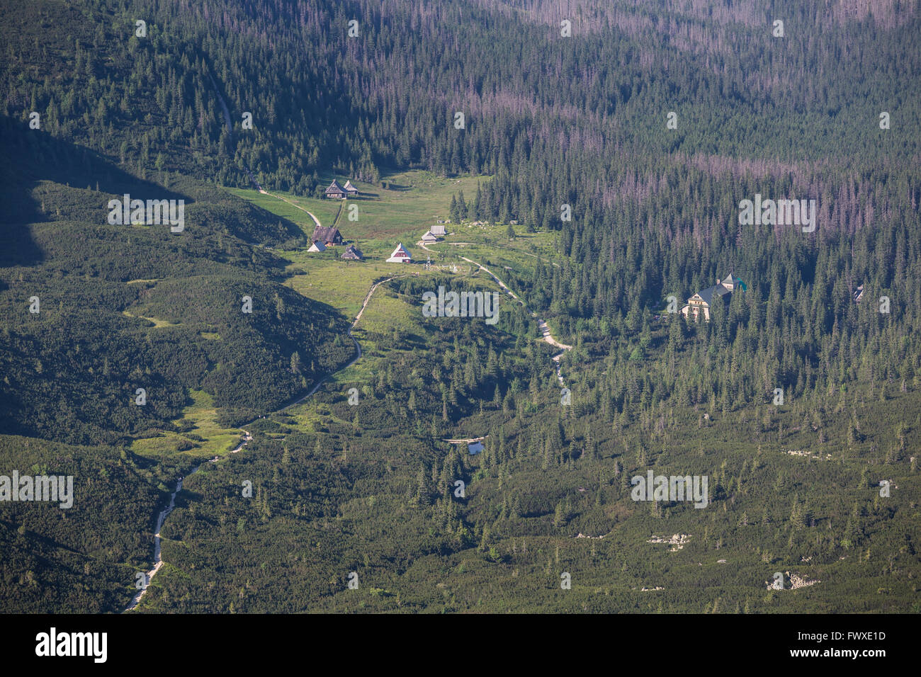 Vista dalla Kasprowy Wierch Summit in polacco monti Tatra Foto Stock