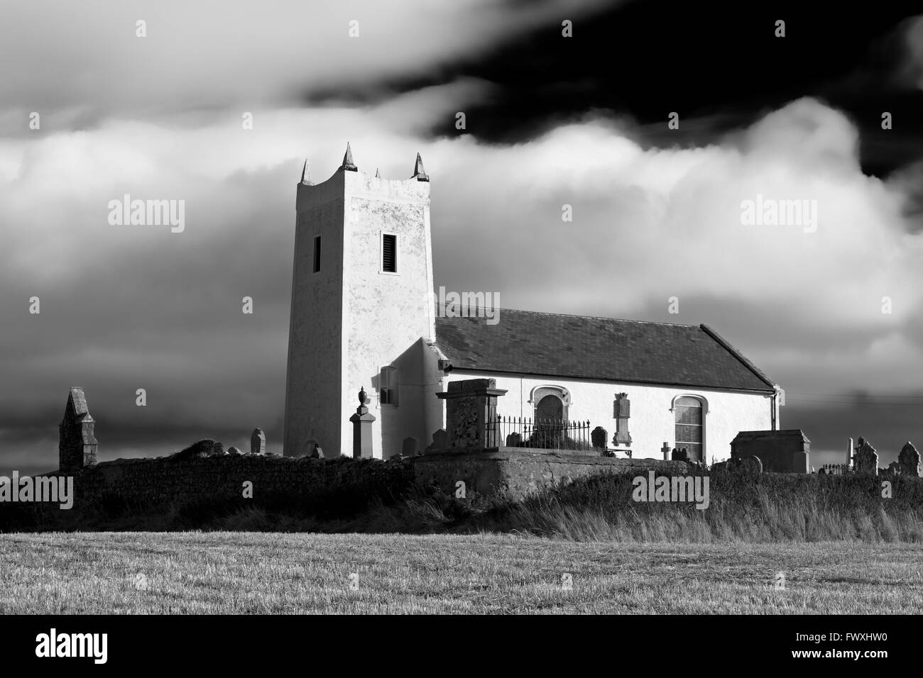 Ballintoy Chiesa, Ballintoy Village, County Antrim, Ulster (Irlanda del Nord Europa Foto Stock
