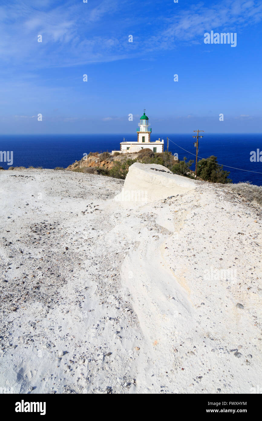 Faro di Akrotiri - Santorini Island, Grecia Foto Stock