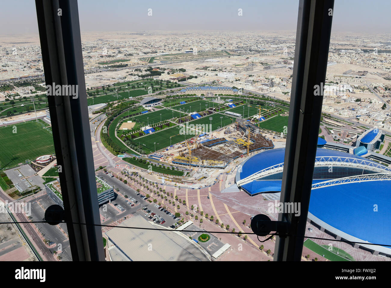 QATAR, Doha, cantiere del parco sportivo Aspire Academy for Sports Excellence per la Coppa del mondo di calcio FIFA 2022, anche campo di allenamento della squadra di calcio tedesca FC Bayern , FC Bavaria Foto Stock