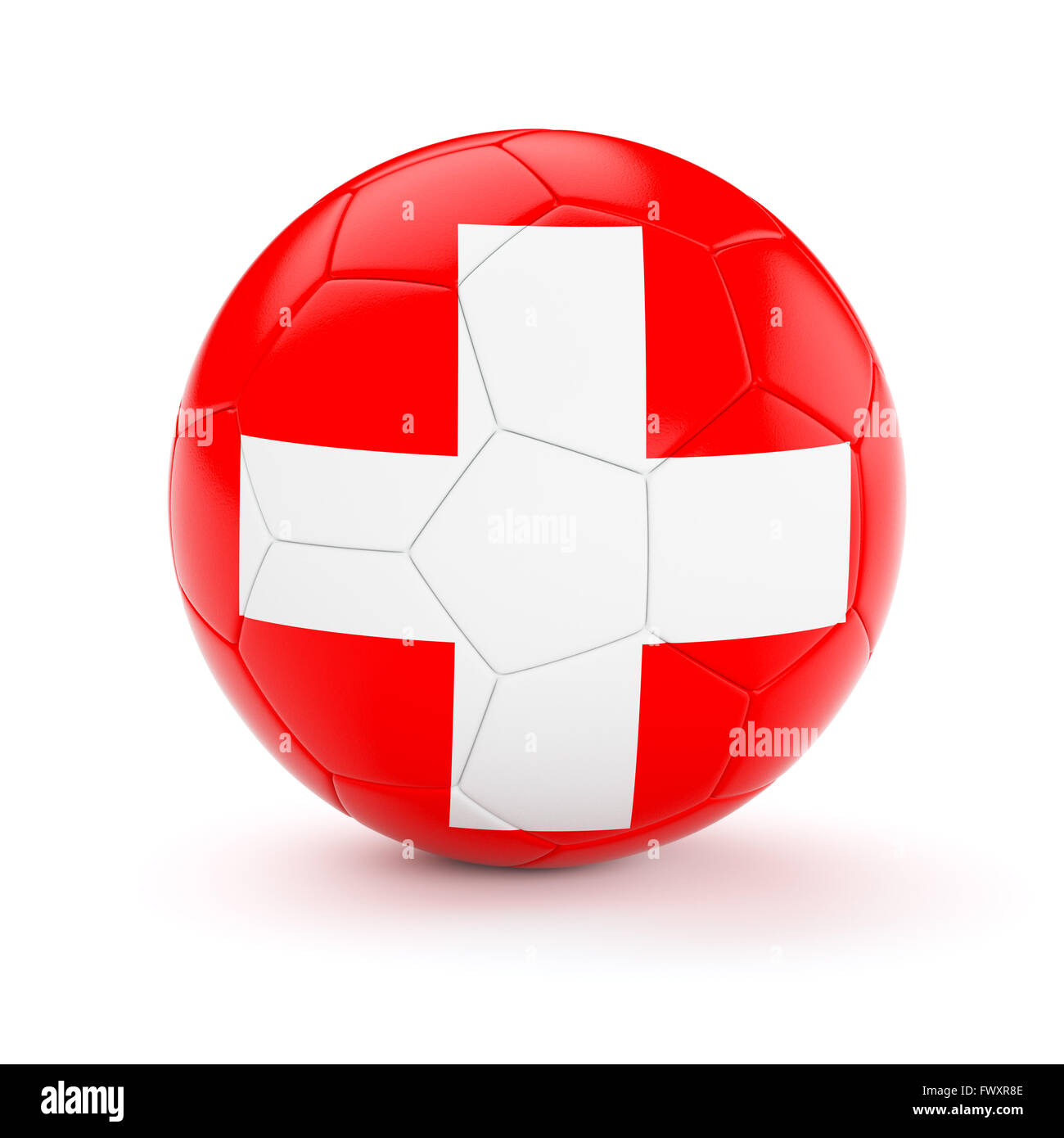 Calcio pallone con bandiera della Svizzera Foto Stock