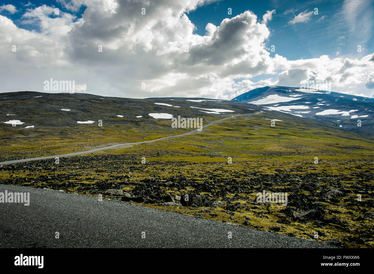 Norvegia Sogn og Fjordane, Jotunheimen, vista panoramica del paesaggio Foto Stock