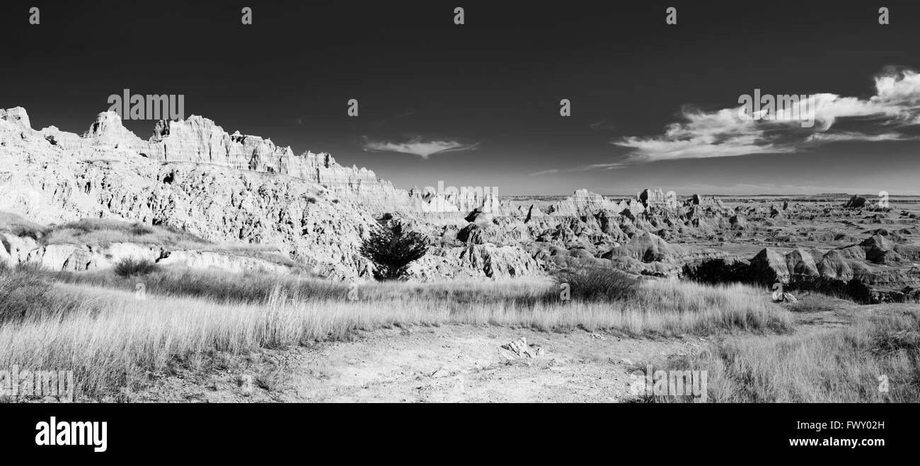 Vista panoramica del Parco nazionale Badlands, Dakota del Sud, Stati Uniti d'America. Foto Stock