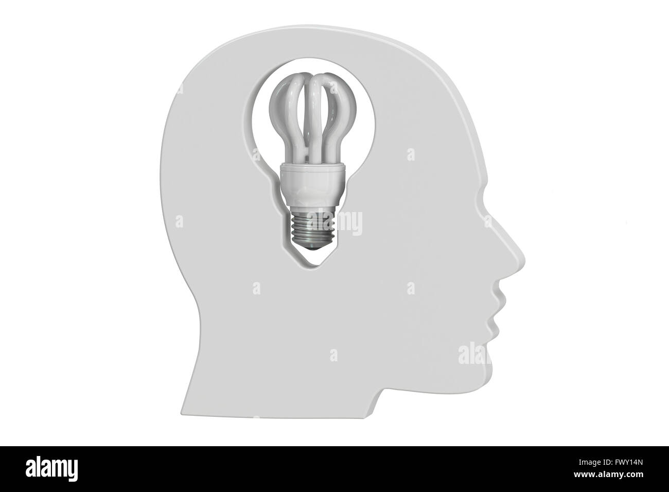 Idea concetto con testa umana. Il rendering 3D Foto Stock Idea concetto con testa umana. Il rendering 3D Foto Stock