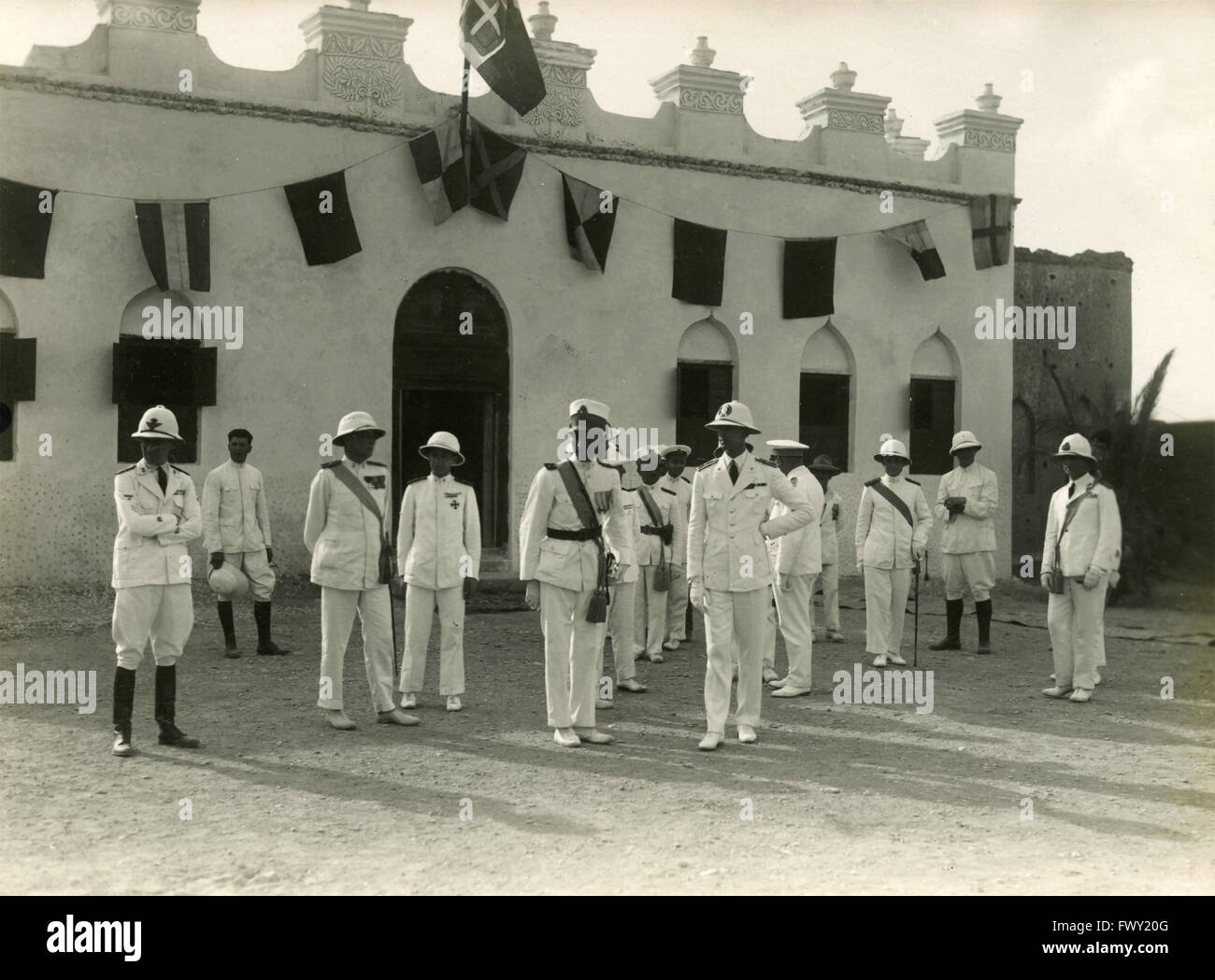 Principe di Piemonte viaggio in Africa e in Palestina: Bargal, Principe Umberto a Caresa Foto Stock