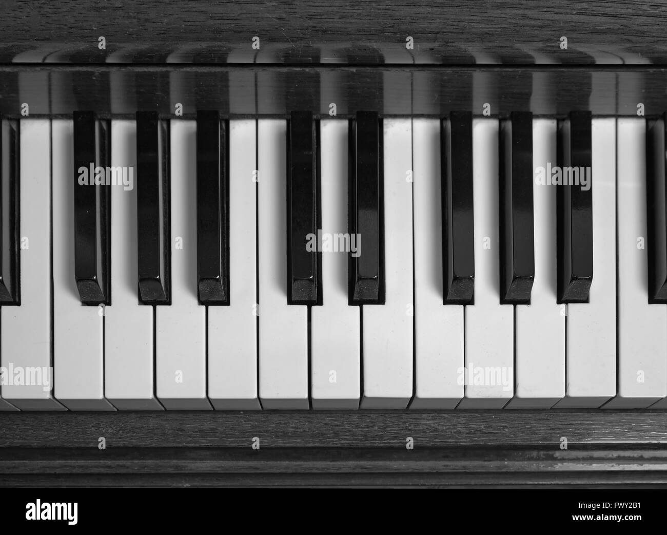 Tasti di pianoforte, in bianco e nero Foto Stock