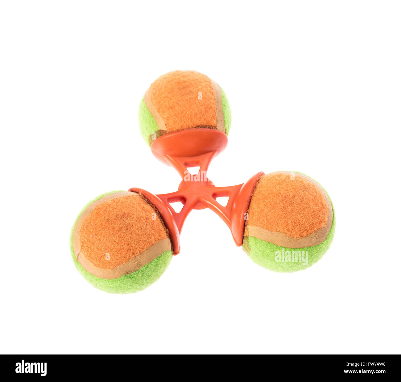 I giocattoli per animali da compagnia su sfondo bianco Foto Stock