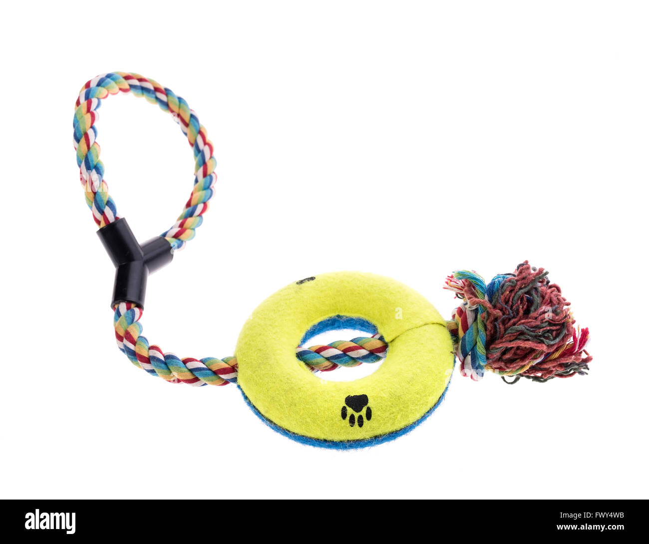 I giocattoli per animali da compagnia su sfondo bianco Foto Stock