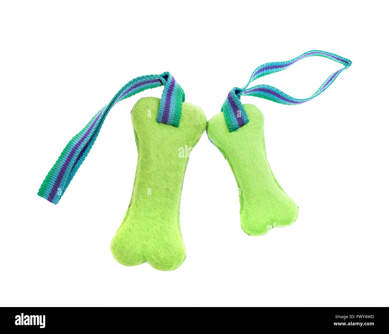 I giocattoli per animali da compagnia su sfondo bianco Foto Stock