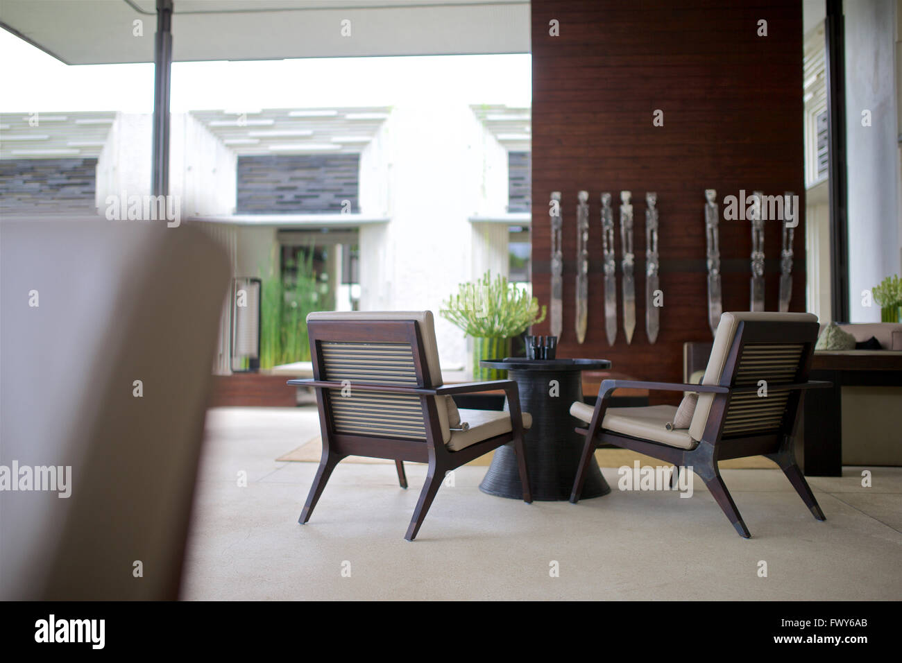 Alila Villas Uluwatu Bali Paradise lounge sedie Foto Stock