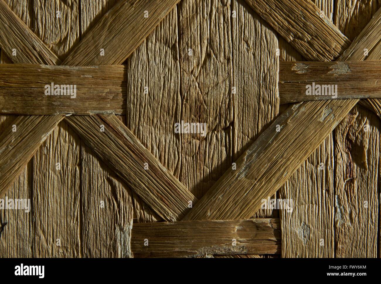 Vecchio reed texture di superficie nella luce laterale Foto Stock