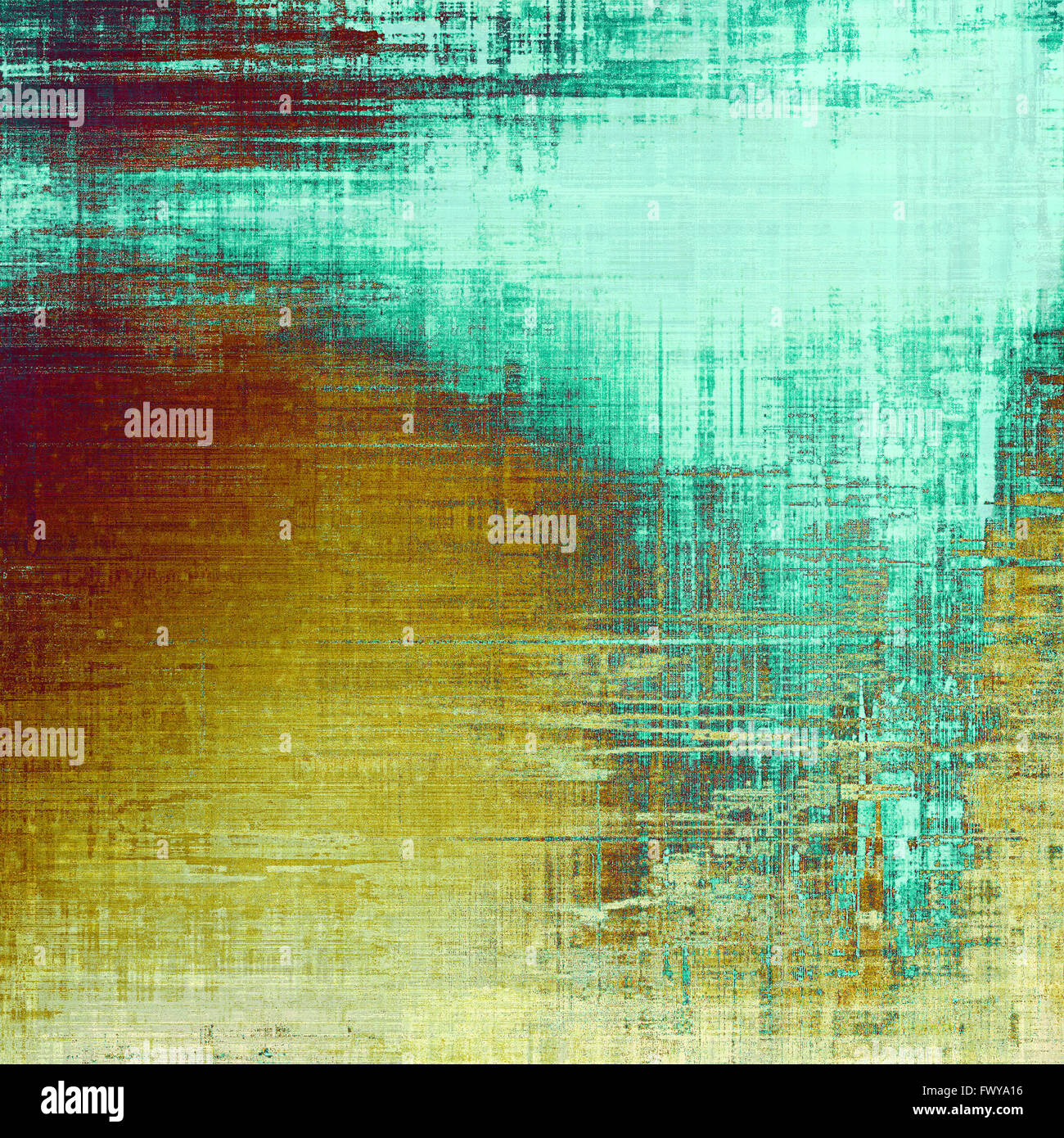 Vecchio abstract texture con macchie di grunge. Con diverse configurazioni di colore: giallo (beige); marrone; verde; ciano Foto Stock