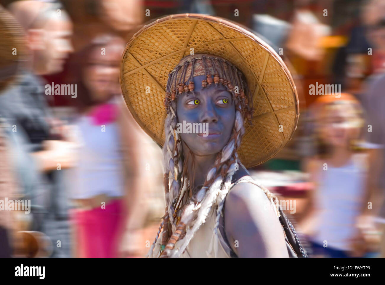 BADAJOZ, Spagna - 25 settembre: costume partecipante al Almossasa Cultura Festival il 25 settembre 2013 in Badajoz, Spagna Foto Stock