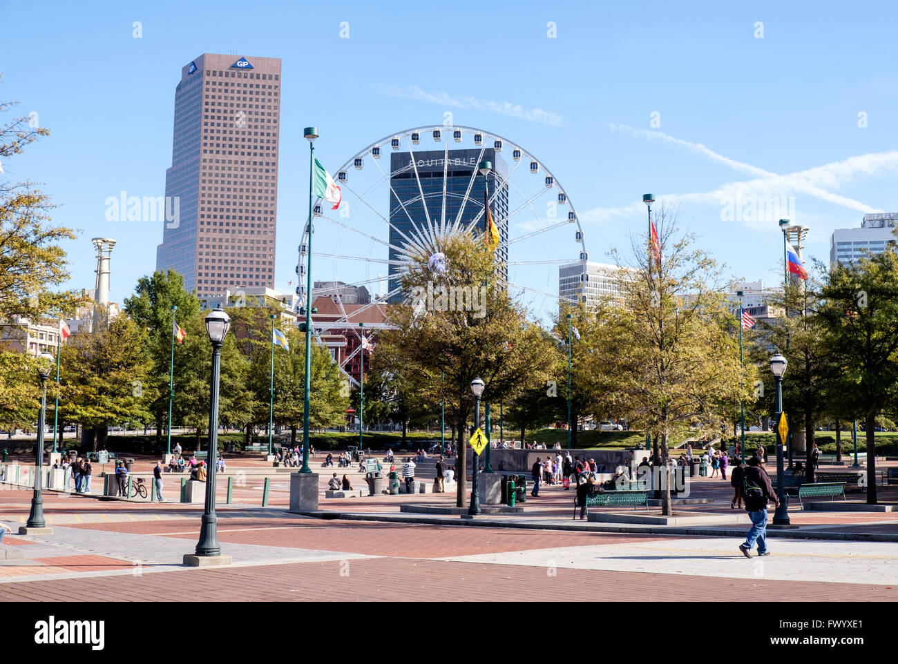 Il Centennial Olympic Park, Atlanta, Georgia, Stati Uniti d'America Foto Stock