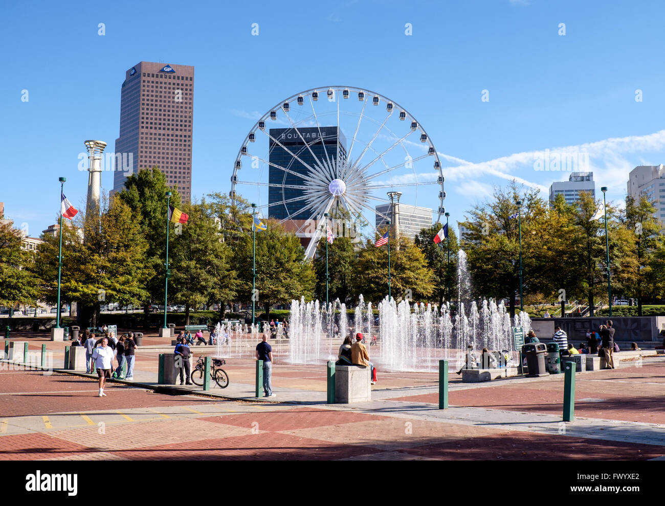 Il Centennial Olympic Park, Atlanta, Georgia, Stati Uniti d'America Foto Stock
