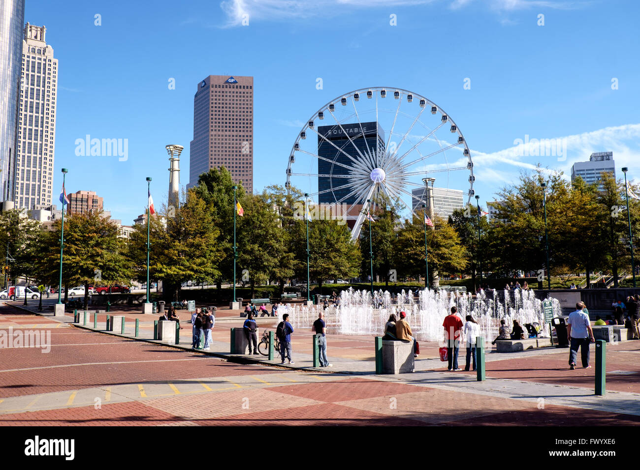 Il Centennial Olympic Park, Atlanta, Georgia, Stati Uniti d'America Foto Stock