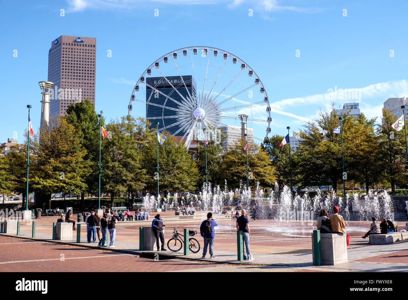 Il Centennial Olympic Park, Atlanta, Georgia, Stati Uniti d'America Foto Stock