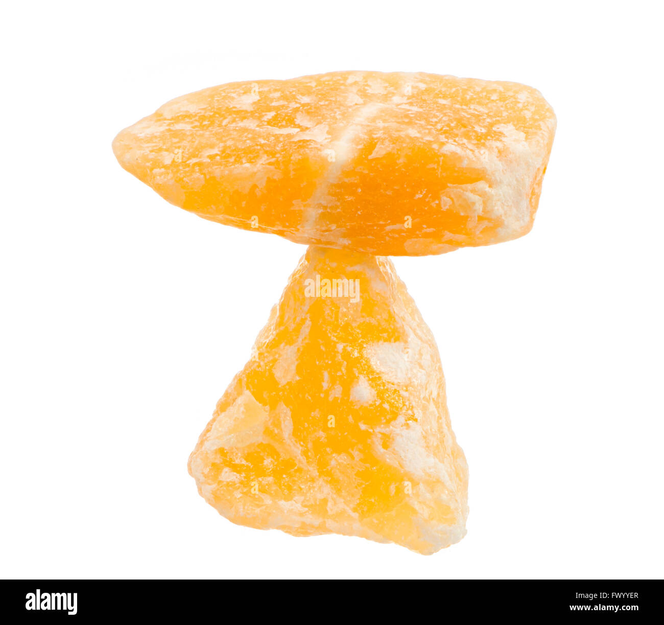 Isolted equilibrato calcite arancione pietre curative Foto Stock