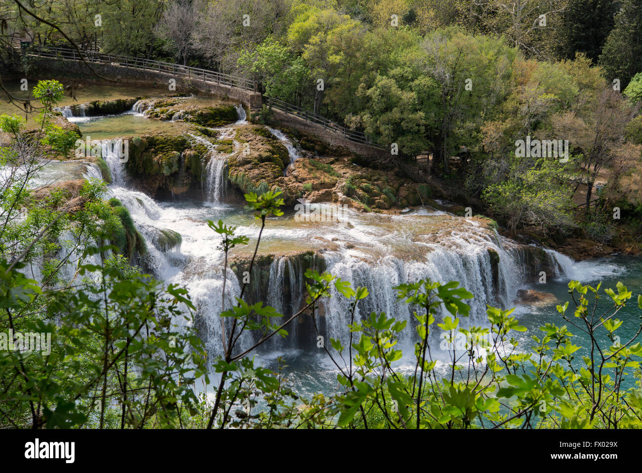 Skradinski Buk a Cascate di Krka, Croazia Foto Stock