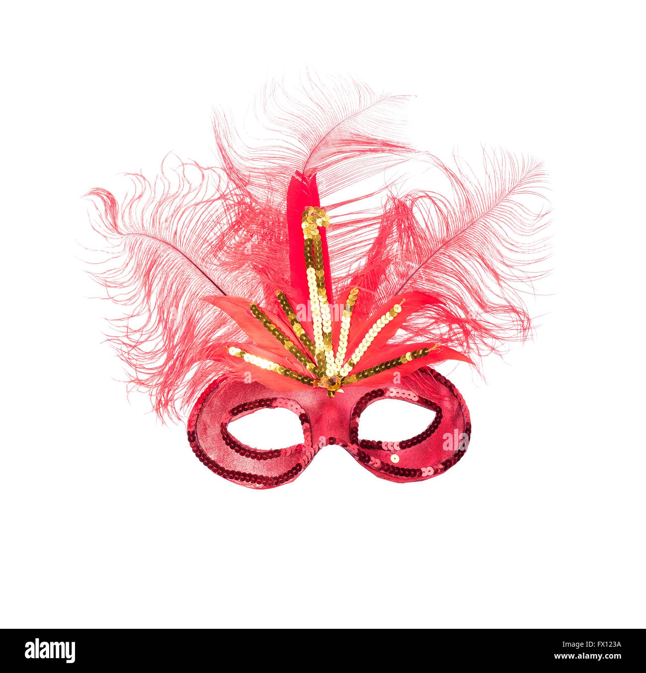Selvaggina di penna Mardi Gras mask Foto Stock
