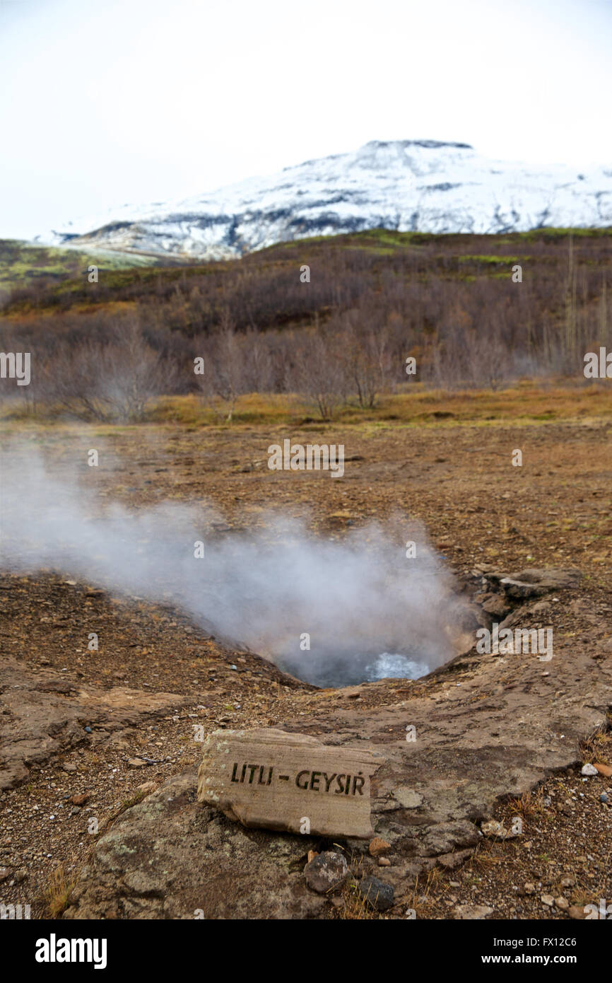 Islanda 2015 vacanza invernale geyser Foto Stock